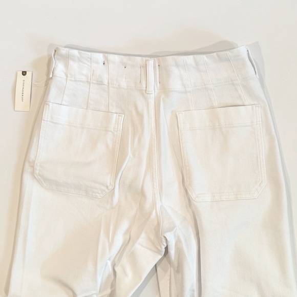 NWT Maeve By Anthropology The Colette Crop Wide-Leg White Jeans - Picture 13 of 13